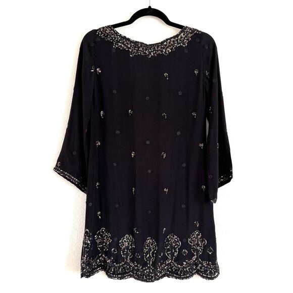 Calypso St. Barth Women’s Arji Sequin & Embro Silk Mini Dress 3/4 Bell Slv - Picture 3 of 16